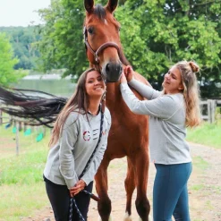 Antarès Sellier - Longe cuir et corde havane / marine