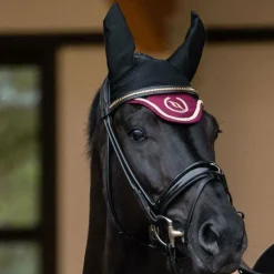 Back On Track - Bonnet pour cheval Night noir/ rouge