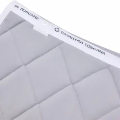 Cavalleria Toscana - Tapis de selle Diamond Quilted Jersey light grey et blanc