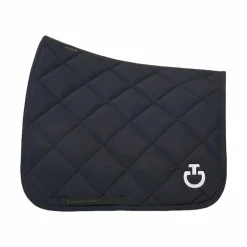 Cavalleria Toscana - Tapis de dressage Diamond Quilted Jersey marine et logo blanc