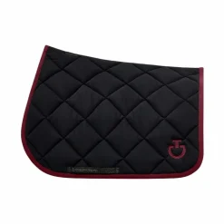 Cavalleria Toscana - Tapis de selle Diamond Quilted Jersey noir/ bordeaux
