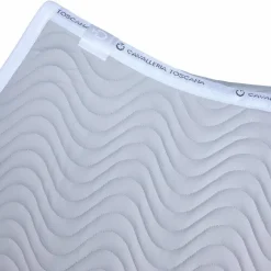 Cavalleria Toscana - Tapis de selle Double Orbit Wave Quilted light grey et blanc