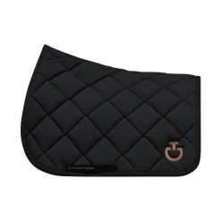 Cavalleria Toscana - Tapis de selle Diamond Quilted Jersey noir/ toffee