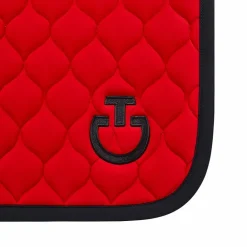 Cavalleria Toscana - Tapis de selle Circular Quilted Jersey rouge coquelicot