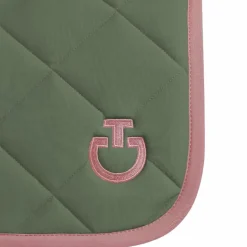 Cavalleria Toscana - Tapis de selle Diamond Quilted Jersey forest green/ candy pink