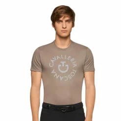 Cavalleria Toscana - T-shirt à col rond homme Orbit Sand Grey
