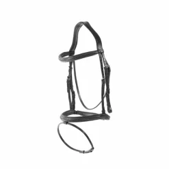 Dyon - Bridon muserolle combinée New English cuir noir
