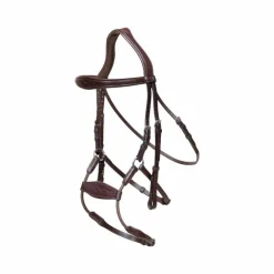 Dyon - Bridon muserolle hybride élastique New English Collection marron