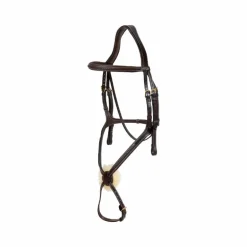 Dyon - Bridon muserolle tressée en forme de 8 havane