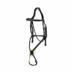 Dyon - Bridon muserolle tressée en forme de 8 noir