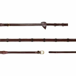 Dyon - Rênes Howlett en caoutchouc 1/2 avec 7 arrêtoirs D Collection brun