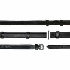 Dyon - Rênes hunter grip avec 7 arrêtoirs 5/8 (sans stopper) New English Collection noir