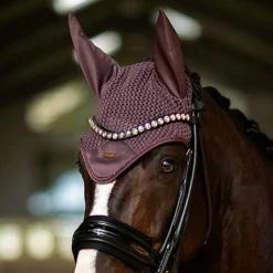 Equestrian Stockholm - Bonnet pour chevaux Moonless Night marron/ violet