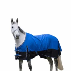 Equithème - Couverture d'extérieur Tyrex 1200D "Aisance" bleu/noir 150g