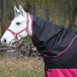 Equithème - Couvre-cou Tyrex 1200D 0g noir/framboise