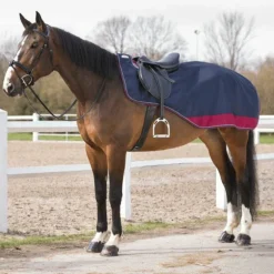 Equithème - Couvre-reins Tyrex doublé polaire marine/bordeaux 1200D 0g