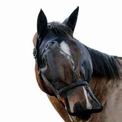 Equithème - Licol avec masque anti-mouches et UV noir