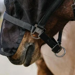 Equithème - Licol avec masque anti-mouches Mesh noir