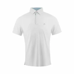 Equithème - Polo de concours manches courtes mesh homme Edy blanc