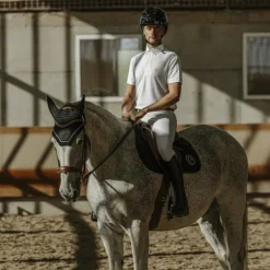 Equithème - Polo de concours manches courtes mesh homme Edy blanc