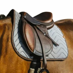 Equithème - Tapis de selle Tweedytan blanc