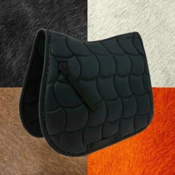 Equithème - Tapis de selle Satin noir