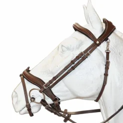 Flags & Cup - Bridon Comfort combiné avec rênes havane