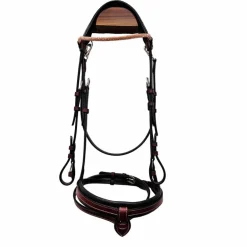 Flags & Cup - Bridon muserolle combinée Geneve marron/ rose gold