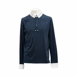 Flags & Cup - Polo de concours manches longues homme San Remo marine