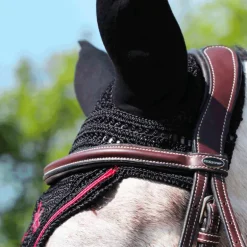 Freejump - Bonnet pour cheval Noir / Rouge