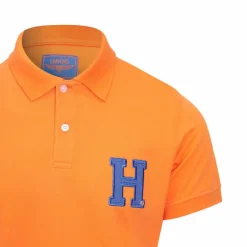 Hagg - Polo manches courtes homme orange/ bleu roi