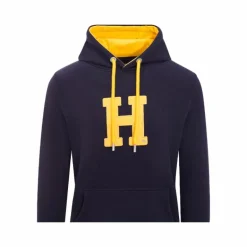 Hagg - Sweat à capuche homme marine/ jaune