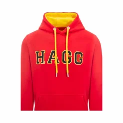 Hagg - Sweat à capuche homme rouge/ jaune/ noir