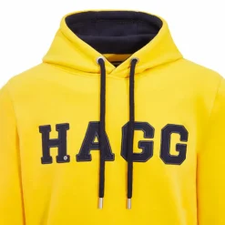 Hagg - Sweat à capuche homme jaune/ marine