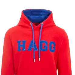 Hagg - Sweat à capuche homme rouge/ bleu roi