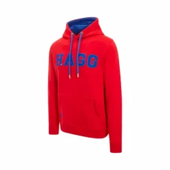 Hagg - Sweat à capuche homme rouge/ bleu roi