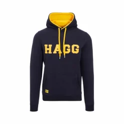 Hagg - Sweat à capuche homme marine/ jaune