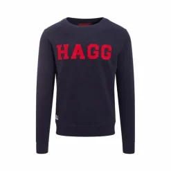 Hagg - Sweat col rond homme marine/ rouge