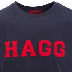 Hagg - T-shirt manches courtes homme marine/ rouge