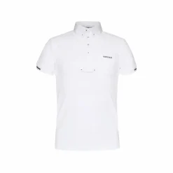 Harcour - Polo manches courtes de concours Crystallo Rider Blanc