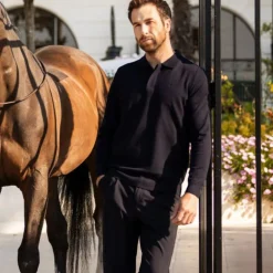 Harcour - Polo manches longues homme Ange marine