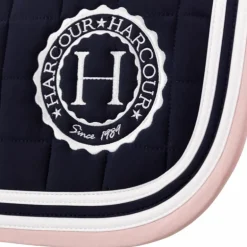 Harcour - Tapis de selle Soft marine/ pivoine