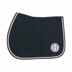Harcour - Tapis de selle Suze noir/ rose