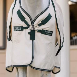 Horseware - Couverture anti-mouches Rambo Hoody XL chalk/ hunter green/ argent