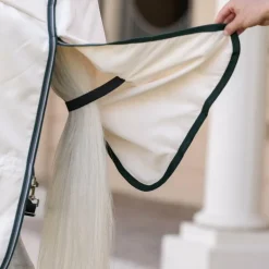 Horseware - Couverture anti-mouches Rambo Hoody XL chalk/ hunter green/ argent