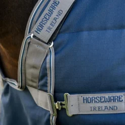 Horseware - Couverture de box Rambo Optimo Stable marine/ thunderstorm grey/ argent 400g