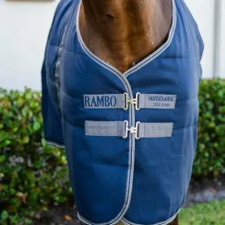 Horseware - Couverture de box Rambo Stable marine/ thunderstorm grey/ argent 200g