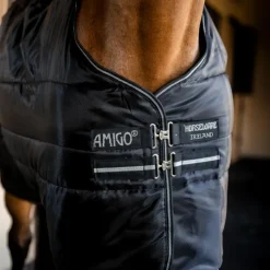 Horseware - Couverture de box Amigo Ripstop Insulator Stable noir/ argent 350g