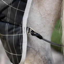 Horseware - Couverture de box Rhino Stable VL noir/ gris/ blanc à carreaux/ gris 350g