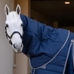 Horseware - Couverture de box Rambo Optimo Stable Plus marine/ thunderstorm grey/ argent 400g